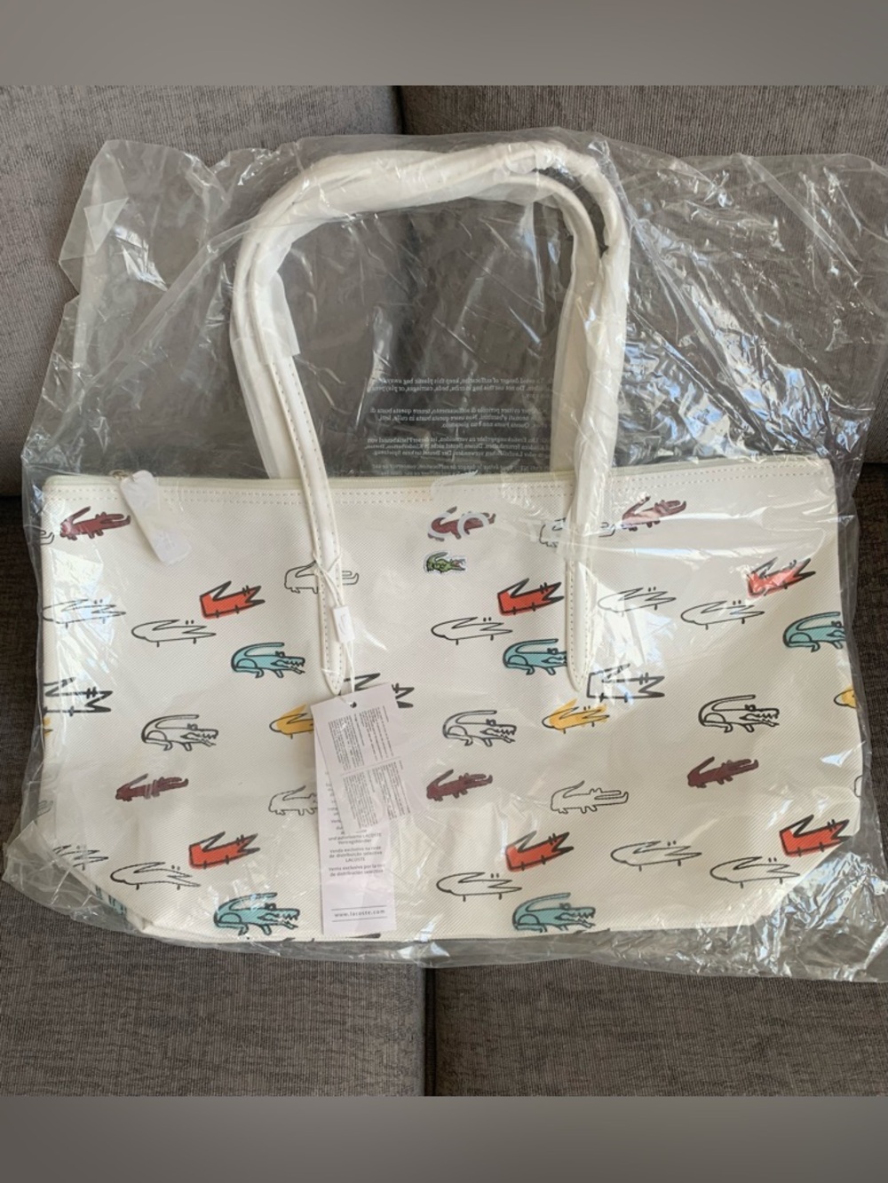 Lacoste L.12.12 Concept Tote handbag Bag purse colorful croc print NWT - Picture 7 of 10